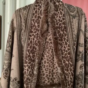 Stunning Reversible Cashmere and Fur Wrap